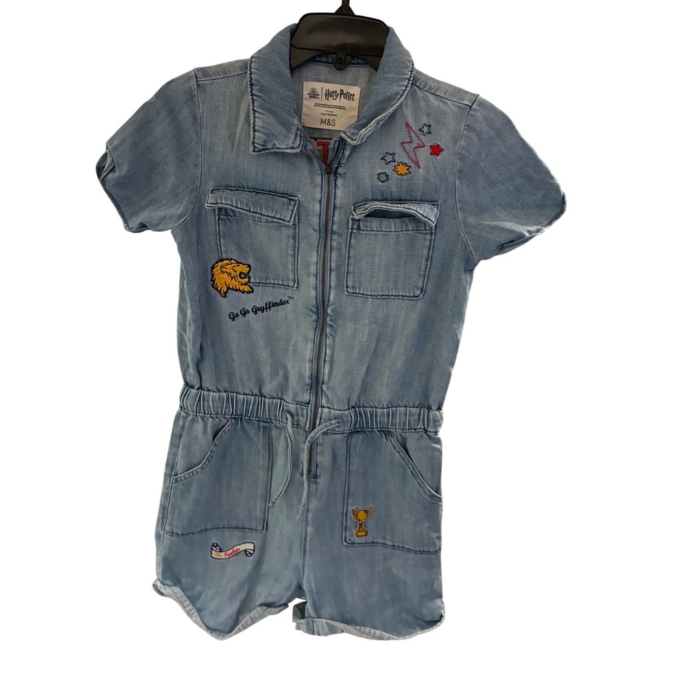 M&S Harry Potter Romper Kids 11-12 Blue Denim Kidcore Disney Girlhoodcore